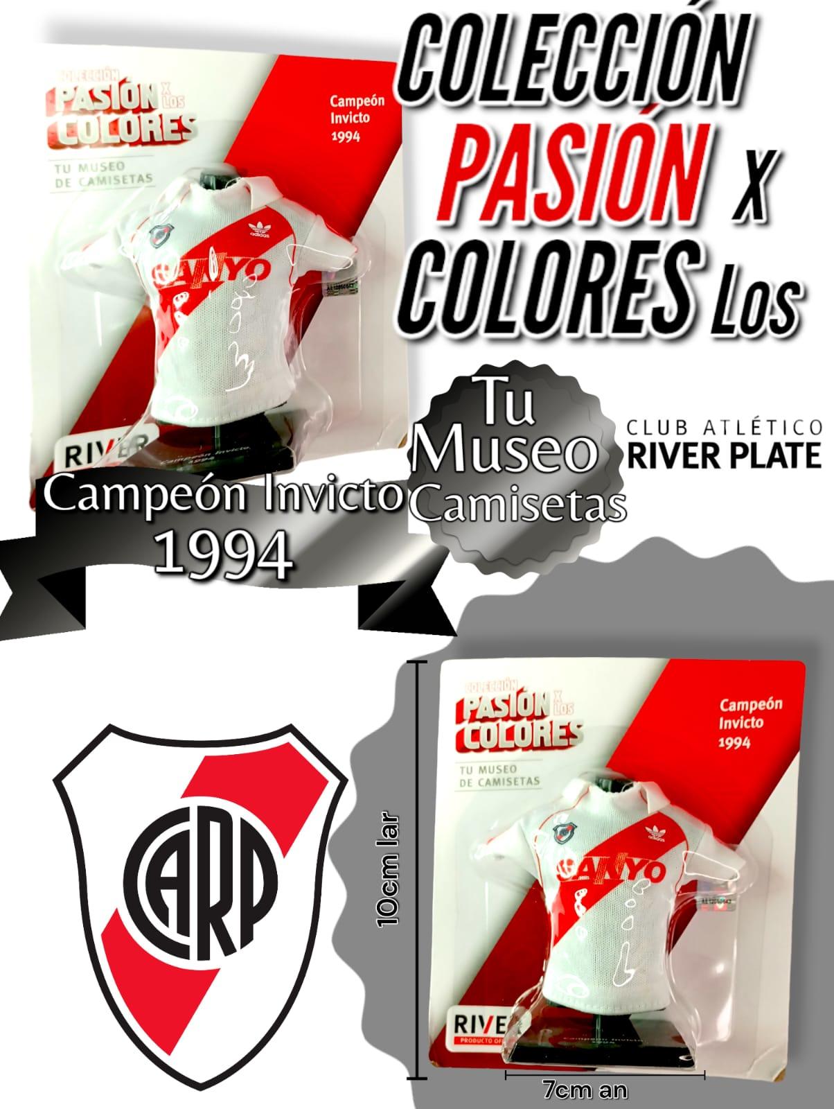 Figura Camiseta Coleccionables RIVER PLATE Colección Pasión x los Colores 1994 Campeón Invicto